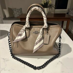 Rowan satchel barely used. Real leather. Stone color